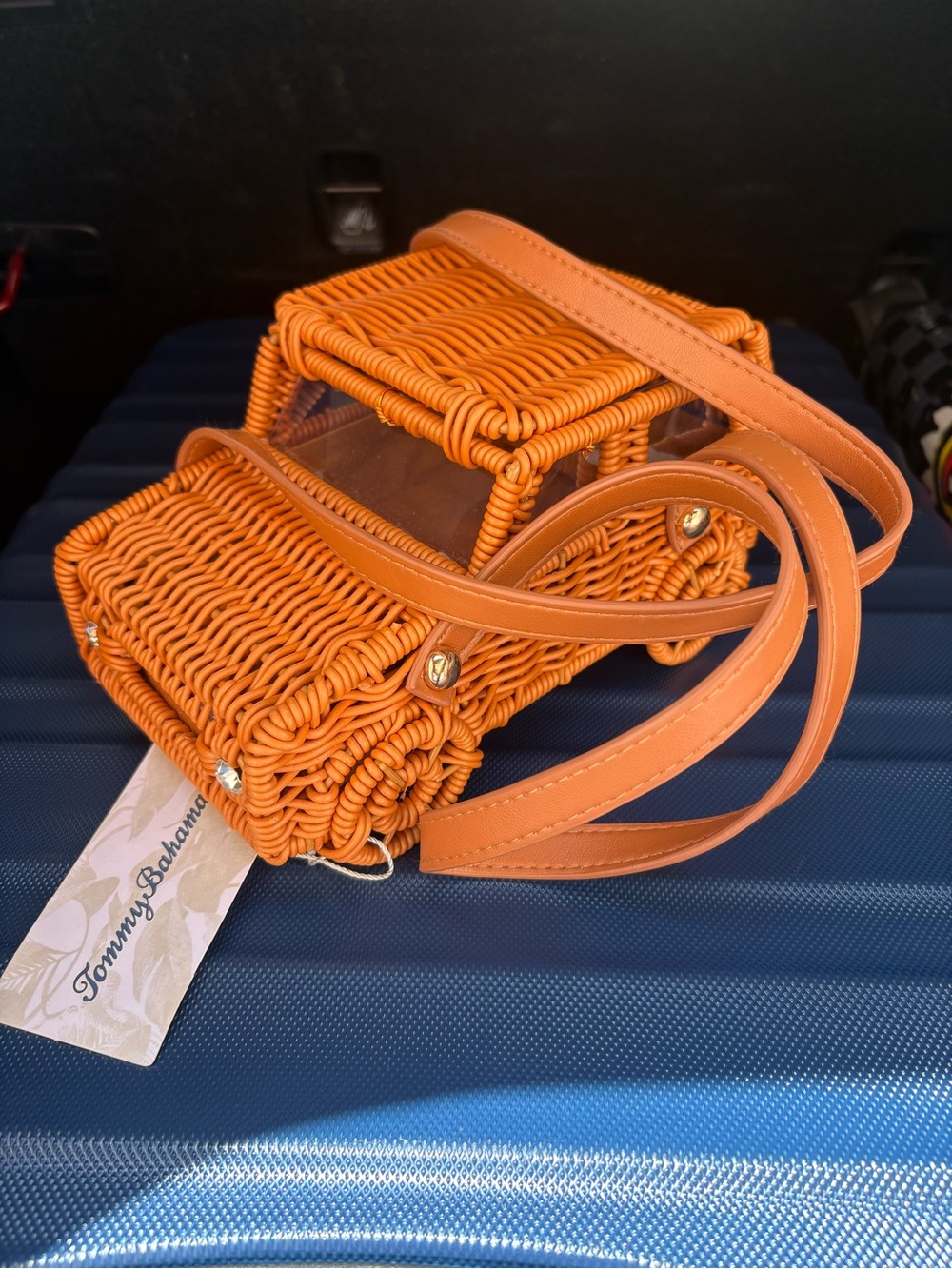 TikTok Viral RARE Tommy Bahama Wicker Jeep Truck Handbag Purse RARE Woven Rattan